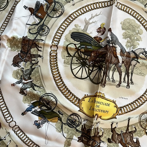 HERMES SILK SCARF 34”x34” La Promenade Comes with Box - Picture 2 of 14